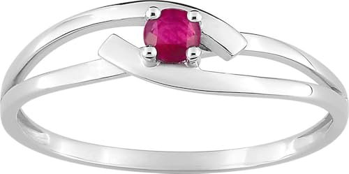Bijouxenvogue Ring Weißgold Rubin, Metall, Rubin