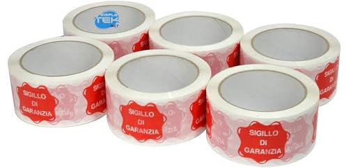 SIMPLETEK - 6 X Rotolo Nastro Adesivo Silenzioso Silent Sigillo Garanzia Imballo Pacchi E-Commerce 66 metri x 55 mm (6 pezzi)