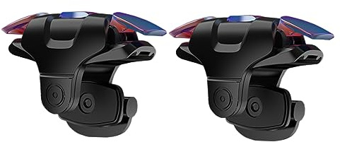 jojofuny Spielauslöser für Handy als Mobiler Gamecontroller, 1 Paar Schwarz | Clip On Montage, für Touch Steuerung an Smartphones, mit Verstellbarer Schutzschnalle und Innenschlitz