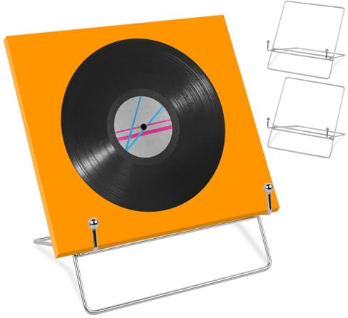 xyuayamz Porta Vinili, Porta CD, Staccabile Mensole Dischi Vinile, Portatile Mensole Giradischi Vinili Vintage, Mensole Adatto per Libri, Dischi, Tablet, 2 Pezzi, Imetallo, 20 * 18 * 16cm