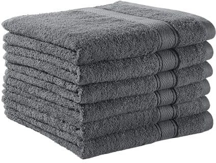 G BETTWARENSHOP Frottierserie Essential – Hochwertige Handtücher aus 100% Baumwolle – Saugstark, Weich & Pflegeleicht Handtuch 6er Pack 50x100 cm, anthrazit
