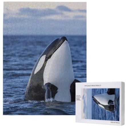 Killerwale Orca,500 Teile Holzpuzzle Familienspiel Puzzles für Erwachsene und Jugendliche