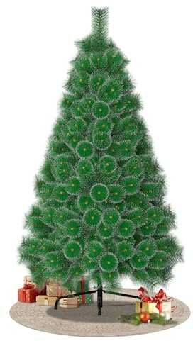 LILIIN Árbol de Navidad de PVC, 150 cm, con efecto nieve, con soporte, decoración de Navidad, aprox. 150 puntas