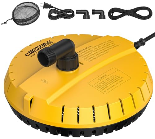 Crestwave Pompa automatica per copertura piscina, pompa dell'acqua sommergibile da 115 V per drenaggio piscina, cavo di alimentazione da 6 m, rimozione dell'acqua per piscina, vasca idromassaggio