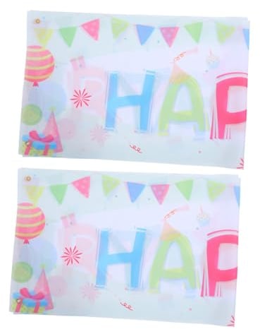 TOYANDONA 2 Stück Teiliges Happy Birthday Banner Wetterfest Polyester Große Geburtstagsparty Deko Vielseitig für Jungen Mädchen Wand Garten Fotohintergrund