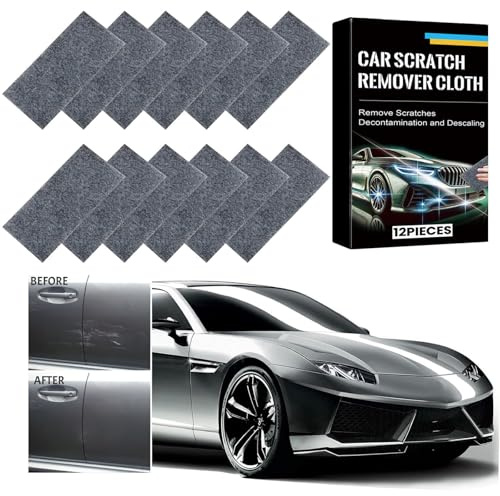 12 Stück Kratzerentferner, Nano Sparkle Cloth,Auto-Reinigungstuch, multifunktional, kompatibel mit allen Farben, wiederverwendbar, Politur, Pflege