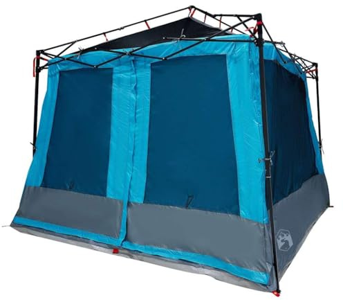 Mhdvray Innenzelt für Outdoor-Pavillon, Großes Camping-Innenzelt mit E-Port & Lichtaufhänger, 6 Personen, 291 x 291 x 240 cm, Robustes Taftmaterial mit 2 Türen & 6 Fenstern, Blau