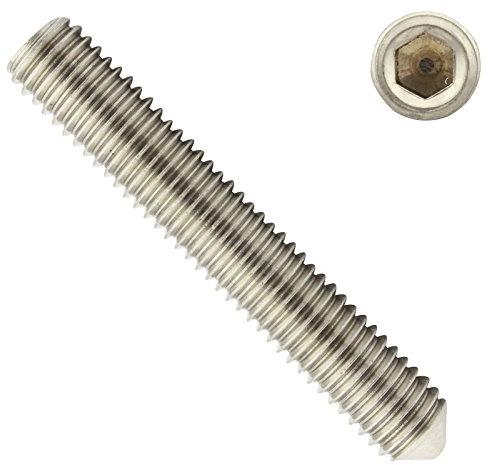 Gewindestifte mit Innensechskant und Spitze - M6x5 - (50 Stück) - Madenschrauben - DIN 914 (ISO 4027) - aus rostfreiem Edelstahl A2 (V2A) - SC914 - SC-Normteile