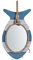 MAXIOCCASIONI Miroir en bois blanc bleu 34 x 4 x 61 cm style marin nautique