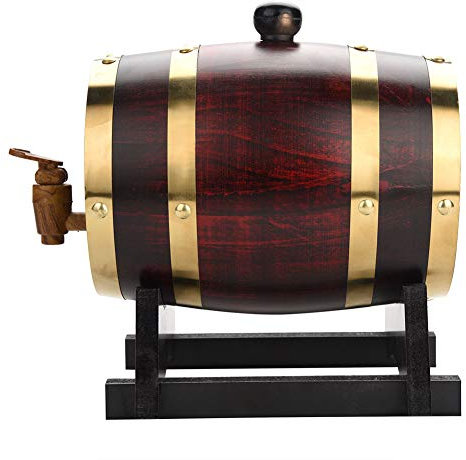 GOTOTOP Weinrot Weinfass, Eichenfass Zur Lagerung von Wein, Schnaps und Whisky, Weinfass aus Eiche(1.5L)