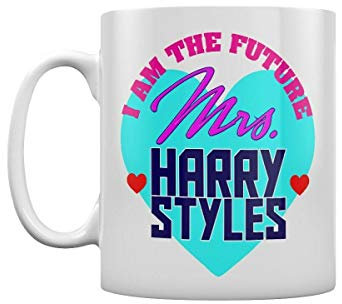 Kaffeetasse aus Keramik, Motiv: Future Mrs Harry Styles, Tasse für Tee oder Kaffee, weiß, für Büro und Zuhause, 325 ml