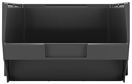 Set Of 5 Black Plastic Wall Mounted Stacking Click Box Storage Bins Tool Shelving Rack (36mm)