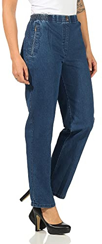 Damen Jeanshosen Kurzgrößen Seniorenhosen mit Gummibund und Taschen