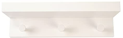 Luchs Garderobenhakenleiste aus Bambus – Moderne Wandgarderobe mit Haken, Kleiderhaken für Jacken, Mäntel, Schals, Handtaschen und mehr. (Weiss, 3 Haken)