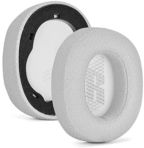 JOYSOG Ersatz-Ohrpolster für JBL E65 E65BTNC / DUET NC / LIVE650 BTNC LIVE660 BTNC Kopfhörer, verbesserte Memory-Schaum-Ohrpolster (Stoff, grau)