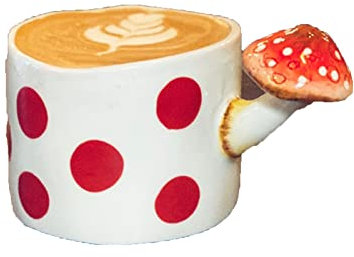 Tazza di Fungo Kawaii Con Coperchio - Tazza di Caffè Carina, Tazza di Tè (201-300 ml, a)