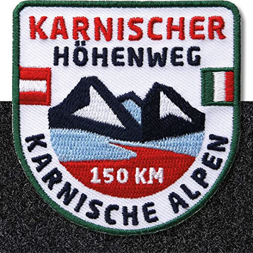 Karnischer Höhenweg Klett-Patch gestickt/Patch Patches mit Klett Aufnäher Abzeichen Applikation auf Kleidung Rucksack /