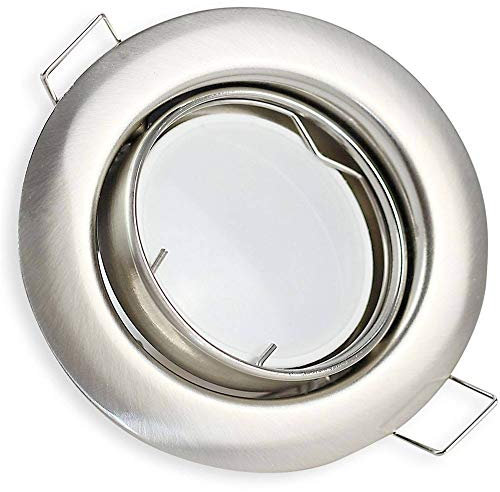 LED Einbaustrahler 7,5 Watt dimmbar warmweiß rund - silber GU10 230V - Einbauleuchte 60mm Bohrloch - Deckeneinbaustrahler Deckenspot Deckeneinbauleuchte Einbauleuchte Einbau-Spot