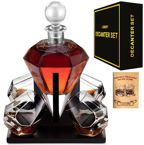 Ensemble de carafes à whisky en diamant avec verres, ensemble de carafe à whisky pour homme, cadeau d'anniversaire pour homme, cadeau d'anniversaire pour homme, cadeau pour papa, cadeau pour lui,