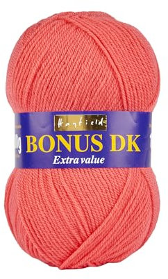 Sirdar Hayfield Bonus DK Double Knitting Yarn, Bright Coral (578), 100g