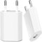 2 Pack USB Mural Chargeur Secteur pour iPhone,Universel Prise de Chargeurs Rapide 5V 1A Adaptateur Compatible avec iPhone 14 13 12 11 SE XS Max XR X XS 8 Plus, Android, Xiaomi, Samsung, Huawei- Blanc