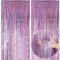 TAKUZA Lametta Vorhang Rosa 2 Stück, Lametta Vorhänge Rosa Glitzer 1m x 2,5m, Glitzervorhang Lametta Rosa, Lametta Rosa Lang Geeignet für Geburtstag Hochzeit Graduation Festliche Party Deko
