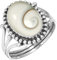 Jeweloporium 925 Silber Ringe für Frauen Größe 56(17.8) Weiß Echt Shiva-Auge mit Stein Kostüm Silber Ringe Geburtstag Geschenk Jahrgang Schmuck