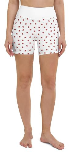 Mr. & Mrs. Panda Yoga Shorts Marienkäfer Design Größe XL - Geschenk, Sportshorts, Sportbekleidung, niedlich, grüne Punkte, Yogabekleidung,
