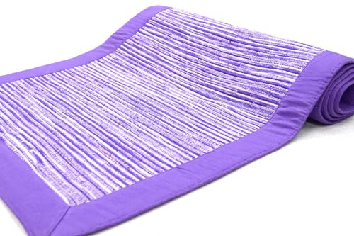 GINEVRA, Tappeto in Cotone, per Cucina, Lavabile, Double face, con bordo fettuccia (60x200cm, Violet)