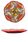 SXAYTLH Plato de comedor creativo pintado a mano, vajilla de cerámica bajo vidriado, plato de postre para microondas, plato de aperitivos, 23 cm, rojo