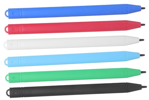 LCD Zeichenbrett Stift für Kinder, aus Kunststoff | Weiche Spitze, Glatte Linienführung, Abgerundete Kanten, für LCD Board, Bunt Sortiert, 6 Stück