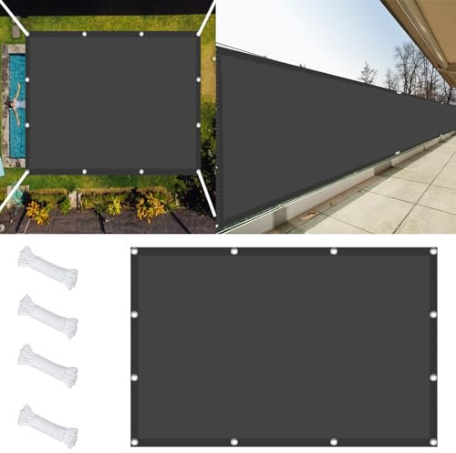 Balcony Privacy Screen 1 x 2.6 m(3.3 x 8.5ft) UV Block Garden Fence Screening Windproof for Outdoor Garden Patio Party Backyard Yard Camping, Dark Grey