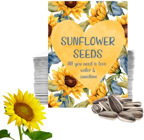 Blooming Memories 50 x Funeral Seed Packets with Sunflower Seeds/Funeral Favours for Guests to Grow Funeral Flowers/Perfect Funeral Decorations & Funeral Gifts