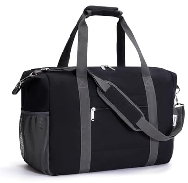 Narwey für Easyjet Handgepäck 45X36X20 Reisetasche Handgepäck Tasche Flugzeug Faltbare Weekender für Damen Herren 25L (Schwarz)