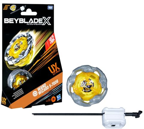 Beyblade X Wand Wizard 5-70DB UX Starter Pack Set mit Ausdauer Typ Top und Launcher; Authentische Takara Tomy Battle Tops Spiele/Spielzeug für Jungen und Mädchen ab 8 Jahren