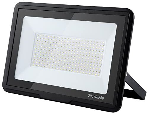 treoir 200w Flutlichtstrahler: 3000K Warmweiß Superhell 20000LM IP66 Wasserdichter led strahler für Hinterhof/Stadion/Werkstatt Außenbeleuchtung