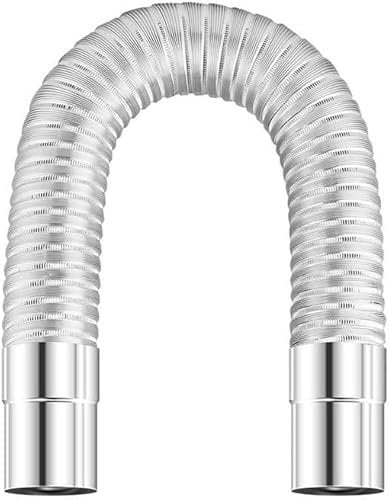 Daaxing Tubo flessibile per stufa a canna fumaria, allungabile, 50 mm, in acciaio inox, gomito per camino, prolunga per stufa a legna