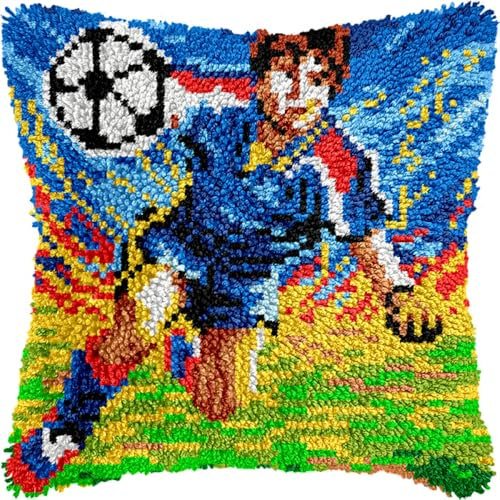 Diy Crochet Kit Principiantes Kits De Ganchillo Para Hacer Almohadones Con Patrón Preimpreso, Kits De Ganchillo Para Hacer Almohadones Con Patrón Preimpreso, Para Hacer Almohadones Con Gan 17x17in