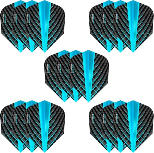 Harrows Quantum Dart-Flights | 5 Sets Dart-Flights (insgesamt 15 Flights) I 100 Mikron Dart Flights I Premium Extra Stark Made in UK I Professionelles Dartzubehör I Aqua Dart Flights