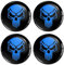 SkinoEu Set 4 x 65 mm Aufkleber für Radkappen Nabenkappen Nabendeckel Radnabendeckel Rad-Aufkleber Schwarz Blau Schädel Totenkopf A 365