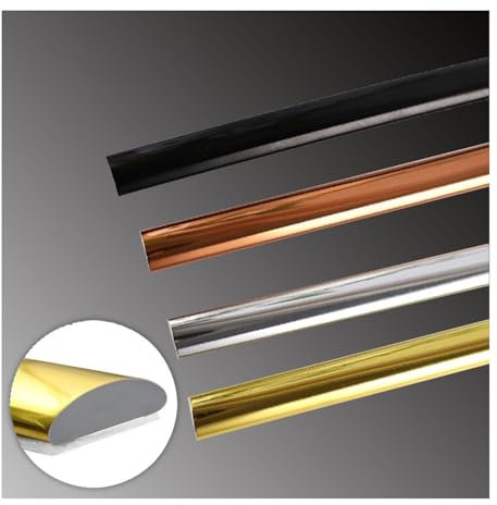 Moulure Adhesive Moulure Plafond Kit Moulure Murale Adhesive Baguette De Finition Corniche Plafond Baguette Angle Mur,Pour Mur,Plafond,Sol,Carrelage (Noir 4m*8mm)