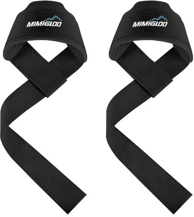 MIMIGLOO Weightlifting Straps, Bodybuilding, Powerlifting, Strength Training,Deadlift Straps with Neoprene Cushioned Wrist Padded, Gym Lifting Straps
