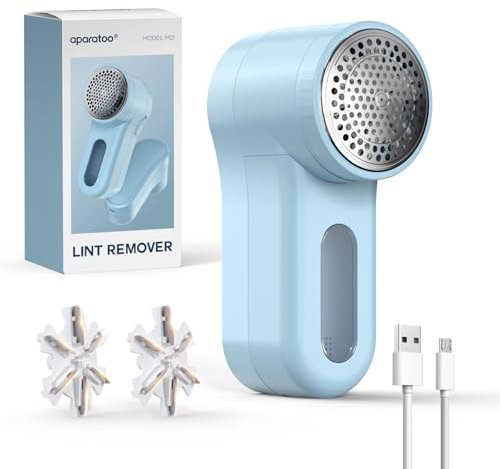 Bobble Remover for Clothes, Wool Debobbler Clothes Shaver Fabric Shaver with Replaceable 6-leaf Blades, Debobbler for Wool jumpers, Furniture, Fuzz, Lint Ball, Pillings, USB Rechargeable