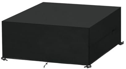 SanGlory Housse Salon de Jardin, 170x110x75cm Housse de Table Jardin, 420D Tissu Oxford Housse de Protection Meubles Exterieur Bâche Protection Table de Jardin Imperméable, Coupe-Vent, Anti-UV