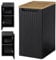 [en.casa] Badezimmerschrank Skelbolu Badschrank mit Einer Tür gerillt 30 x 60 x 40 cm Unterschrank mit Abdeckplatte Badkommode Midischrank schmal Schwarz/Eichenoptik