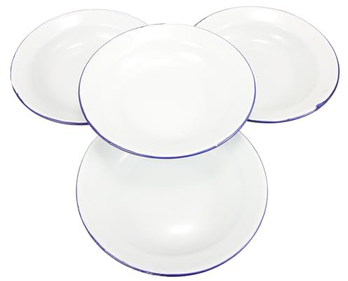 Alipis 4pezzi Piatto Smaltato in Stile Cinese Vassoio Smaltato per Frutta e Verdura Piatto da Portata Spesso per Alimenti Vassoio retrò per Casa