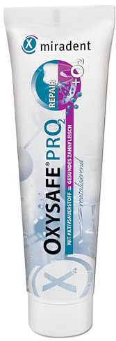 miradent OXYSAFE® Pro2 75 ml | Zahnpasta mit Aktivsauerstoff | optimaler Schutz für Zähne und Zahnfleisch | revitalisierend | bekämpft Bakterien | sorgt für extra weiße Zähne | frischer Minzgeschmack