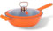 Maxspace Sartén con tapa, 33 cm, sartén de inducción con revestimiento antiadherente y mango antideslizante, sartén multifuncional para todo tipo de fuegos (naranja)