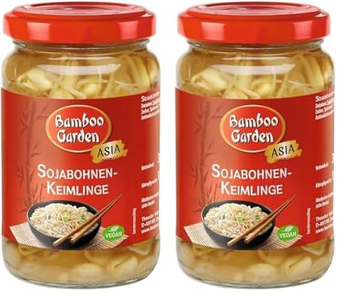 Bamboo Garden Sojabohnenkeimlinge, 330 g, Abtropfgewicht 160 g (Verpackungsdesign kann abweichen) (Packung mit 2)