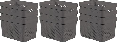 CURVER Infinity Dots - Grey, 3 x 17 Litre (Pack of 3)